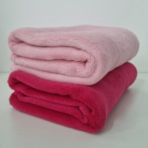 Kit 2 Mantas Fleece Premium Rosa Bebê + Rosa Barbie "1m x 80cm cada"
