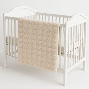Manta Para Bebê Menina Menino Bege Grossa 3D Premium Super Macia 1m x 80cm