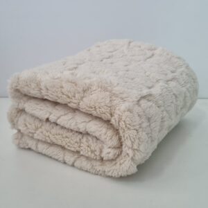 Manta Para Bebê Menina Menino Bege Grossa 3D Premium Super Macia "1m x 80cm"