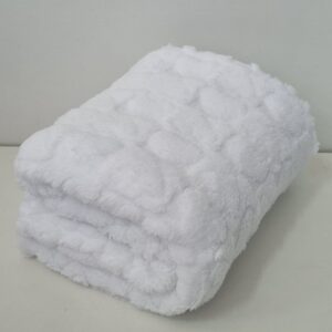 Manta Para Bebe Menino Branca Grossa 3D Premium Super Macia "1m x 80cm"