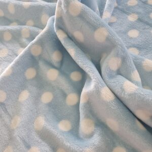 Cobertor Para Bebê Menino Bolinhas Azul Luxo Premium 1m x 80cm