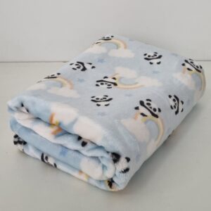 Cobertor Para Bebê Menino Pandinha Azul Luxo Premium "1m x 80cm"