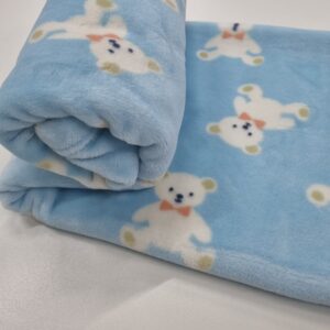 Cobertor Para Bebê Menino Urso Azul Luxo Premium 1m x 80cm