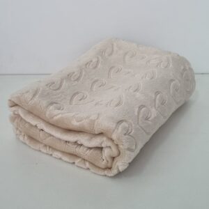 Cobertor 3D Para Bebê Menina Menino Unissex Bege Coração Luxo Premium "1m x 80cm"