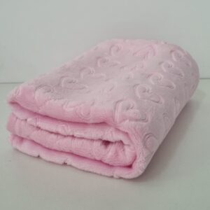 Cobertor 3D Para Bebê Menina Rosa Coração Luxo Premium "1m x 80cm"